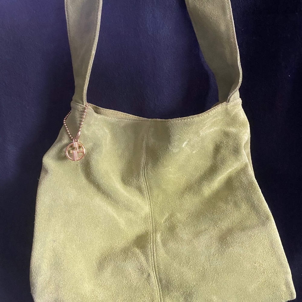 Giani Bernini Green Suede Hobo Shoulder Bag